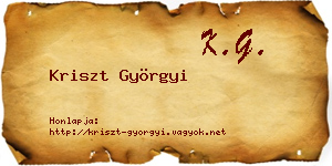 Kriszt Györgyi névjegykártya
